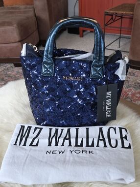 Gorgeous NWT MZ Wallace Sapphire Sequin Metro Tote Deluxe 💙✨️🎁